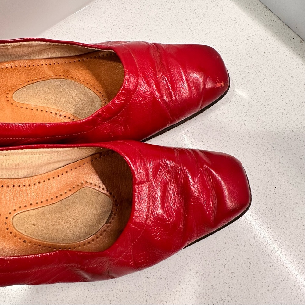 LUXIS Red Leather Vintage Pump Heels sz 8 B - Picture 4 of 8